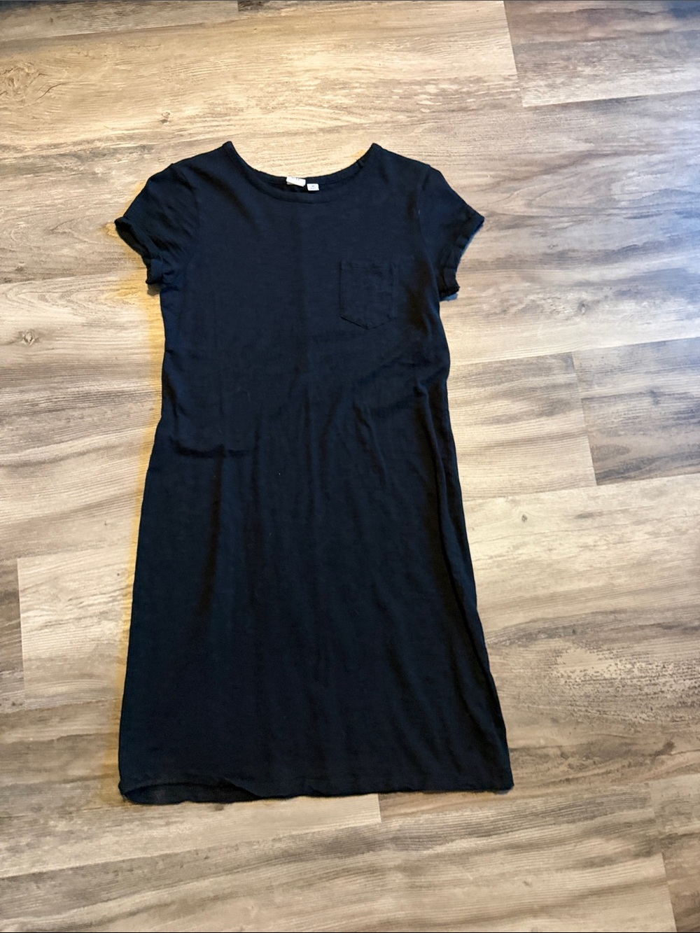 GAP Black Short Sleeve Mini T-Shirt Dress